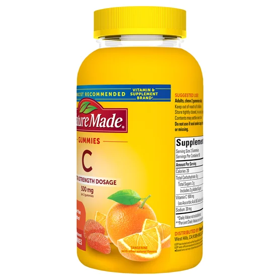 Kẹo Dẻo Bổ Sung Vitamin C Nature Made Extra Strength 500 mg – Hộp 180 Viên
