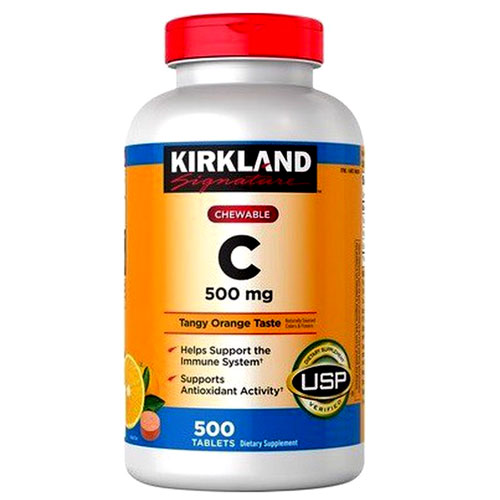 Viên Nhai Kirkland Signature Chewable Vitamin C 500 mg – Hộp 500 viên