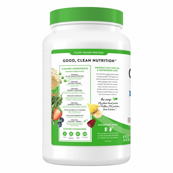 Bột Protein Thực Vật Orgain Organic Protein & Superfoods Hương Socola Fudge – Hộp 1197g