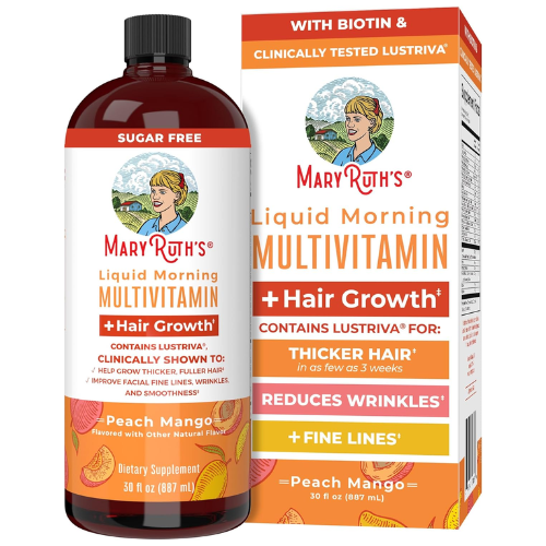Vitamin Tổng Hợp - Hỗ Trợ Da & Tóc Dạng Nước Vị Đào Xoài MaryRuth's Liquid Morning Multivitamin + Hair Growth Peach Mango 887ml