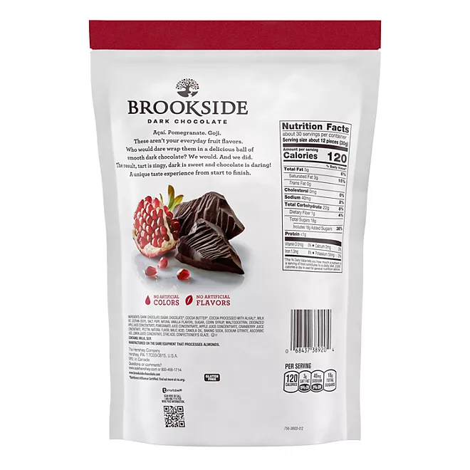 Kẹo Socola Đen Nhân Lựu Brookside Dark Chocolate Pomegranate Flavored - Túi 907g