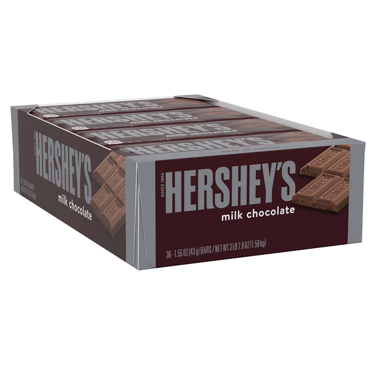 Kẹo Socola HERSHEY'S Milk Chocolate Candy Bars – Hộp 36 Thanh