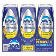 Nước rửa chén Dawn Platinum EZ-Squeeze Lemon – Set 3 Chai x 20.5 Oz
