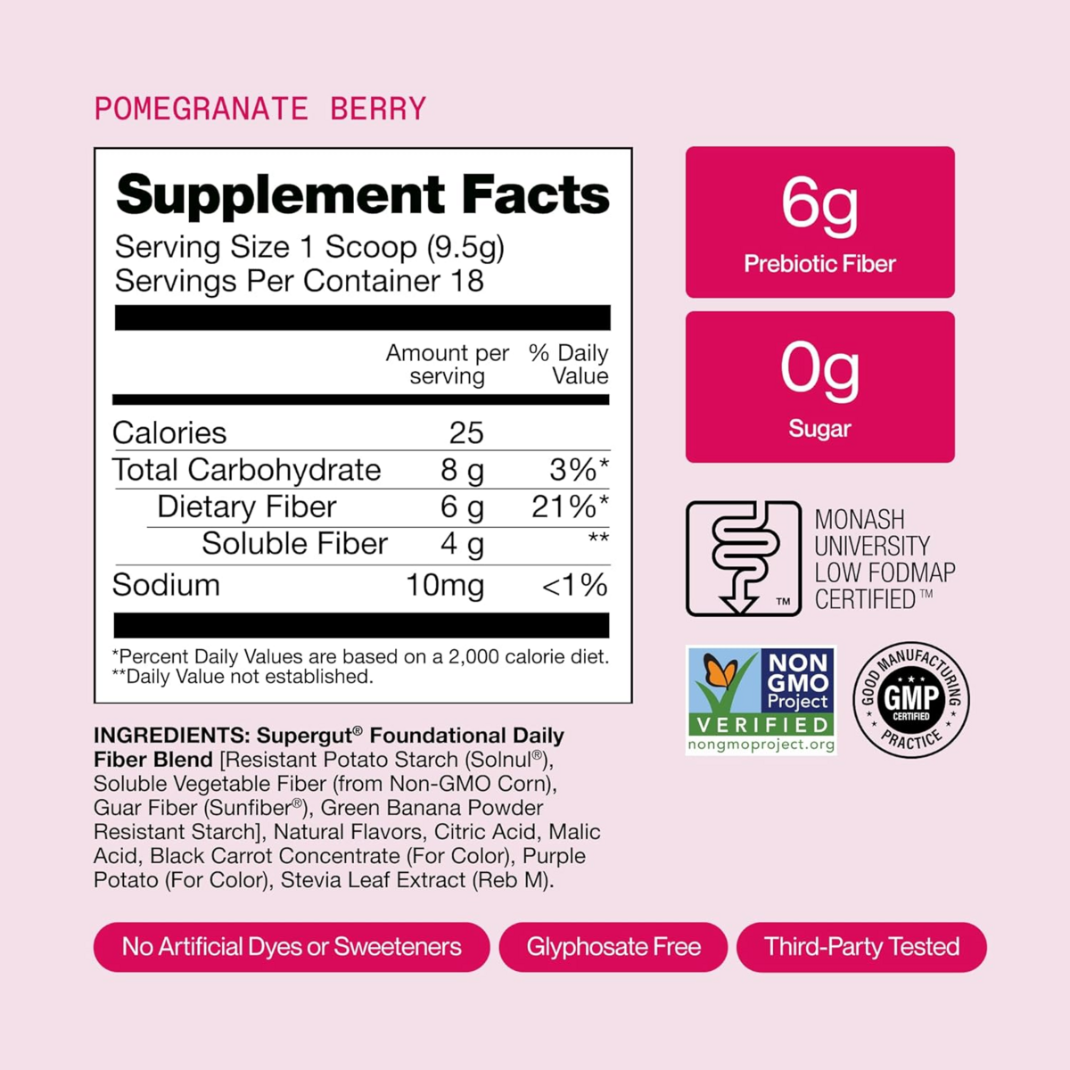 Bột Bổ Sung Chất Xơ Supergut Foundational Prebiotic Fiber Supplement Vị Lựu – Hộp
