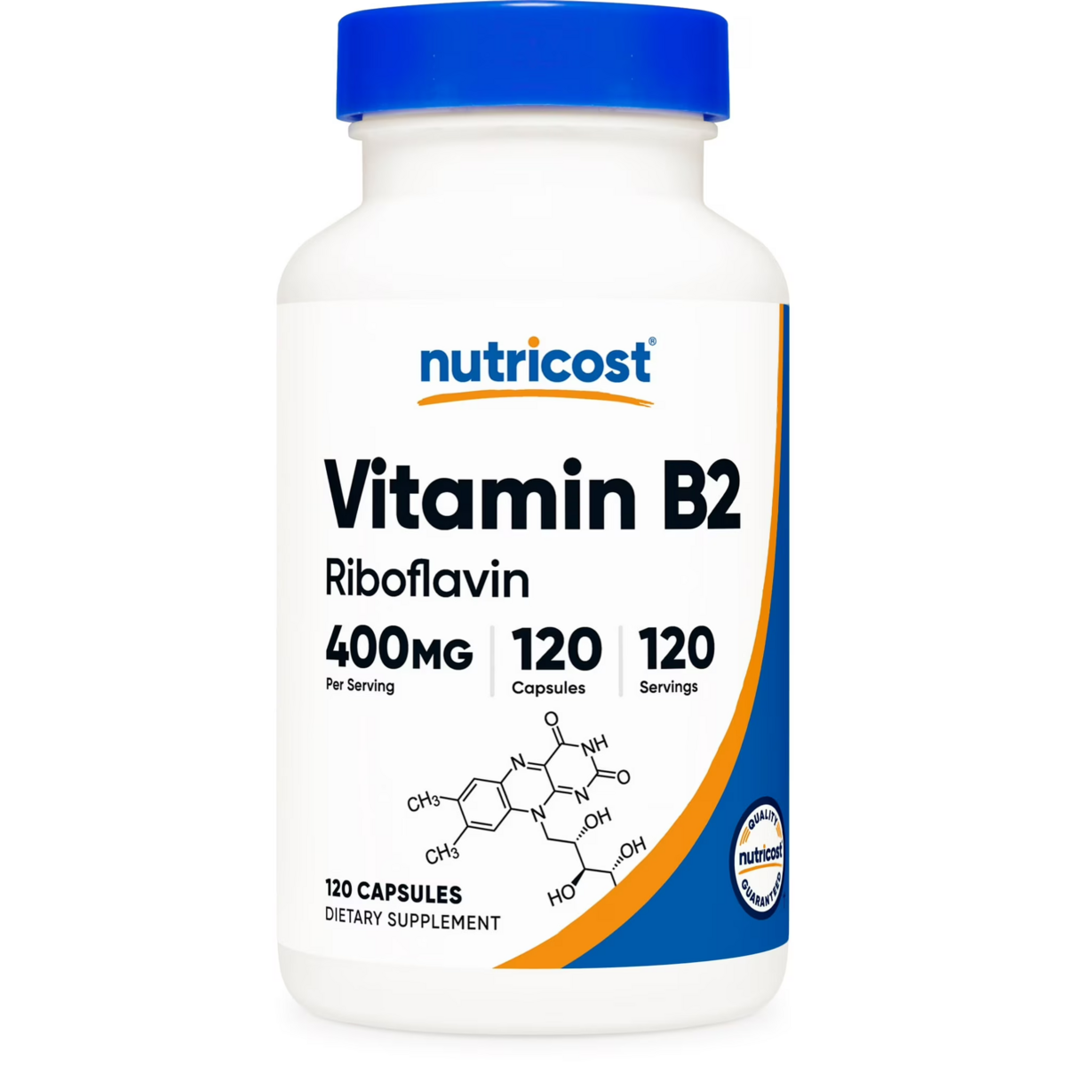 Viên Uống Vitamin B2 Nutricost Vitamin B2 Riboflavin 400mg – Hộp 120 Viên