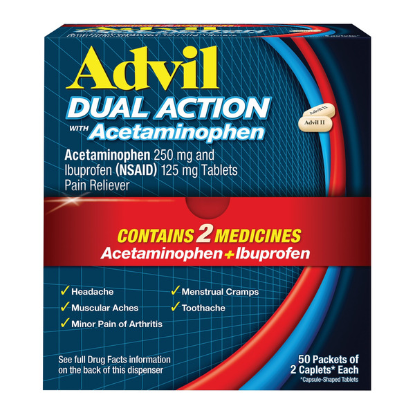 Viên Uống Giảm Đau Advil Dual Action - Hộp 50 Gói x 2 Viên