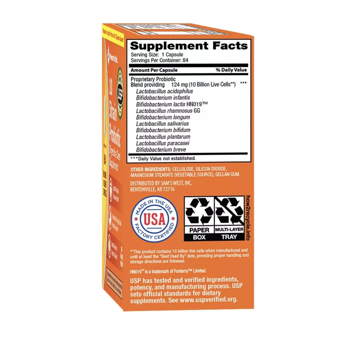 Viên Uống Probiotic Member's Mark – Hộp 84 Viên