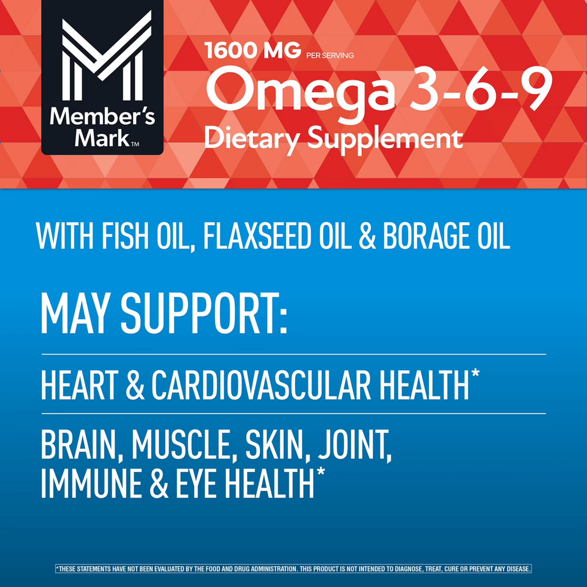 Viên Uống Member’s Mark™ Omega 3-6-9 - Hộp 300 Viên