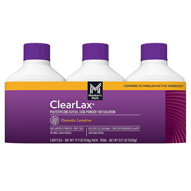 Bột Hòa Tan Hỗ Trợ Nhuận Tràng Member's Mark ClearLax - 3 hộp X 510g