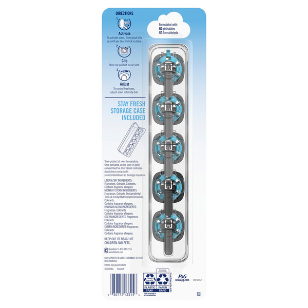 Kẹp Thơm Cửa Gió Ô Tô Febreze Car Vent Clip Hương Amber – Set 10 Chiếc
