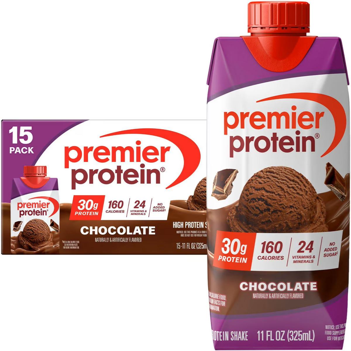 Sữa Protein Vị Socola Premier Protein High Protein Shake Chocolate – Thùng 15 Chai x 325ml