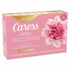 Xà Phòng Dưỡng Ẩm Hương Đào Trắng & Hoa Cam Caress Silkening Daily Silk Beauty Bar - Hộp 16 Thanh X 106g