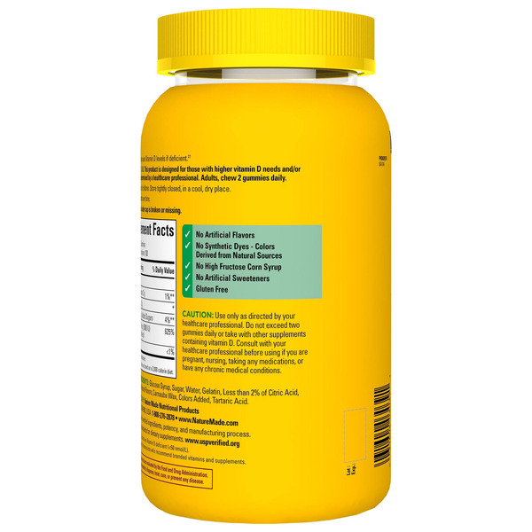Kẹo Dẻo Bổ Sung Vitamin D3 Nature Made Extra Strength 5000 IU (125 mcg) – Hộp 200 Viên