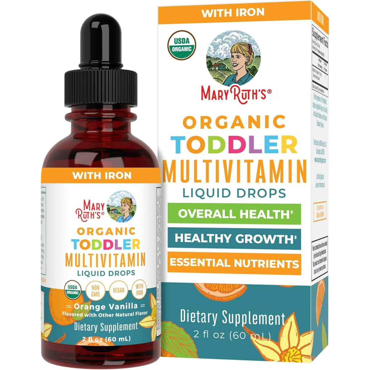 Vitamin Tổng Hợp MaryRuth’s Organic Toddler Multivitamin With Iron – Chai 60ml