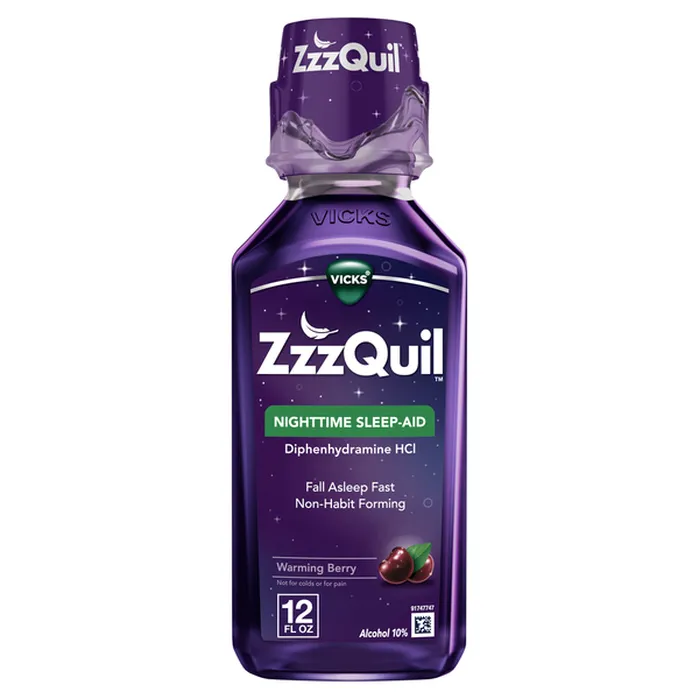 Siro Vicks Nighttime Sleep Aid Liquid, Warming Berry Flavor - Chai 354ml