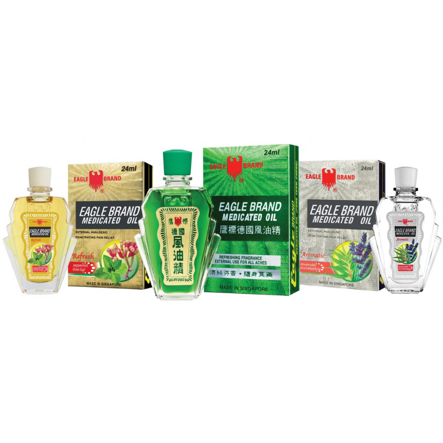 Dầu Gió Xanh Mỹ Eagle Brand Medicated Oil Hộp 12 Chai 24ml