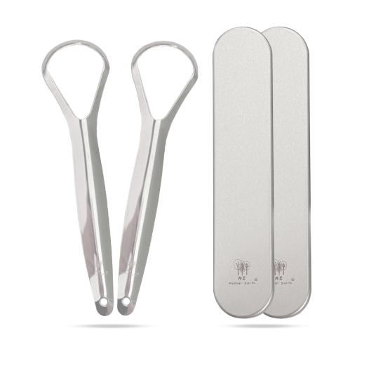 Cây Cạo Lưỡi Inox Me Mother Earth Brush Tongue Kèm Hộp Đựng Tiện Lợi  – Set 2 Cái