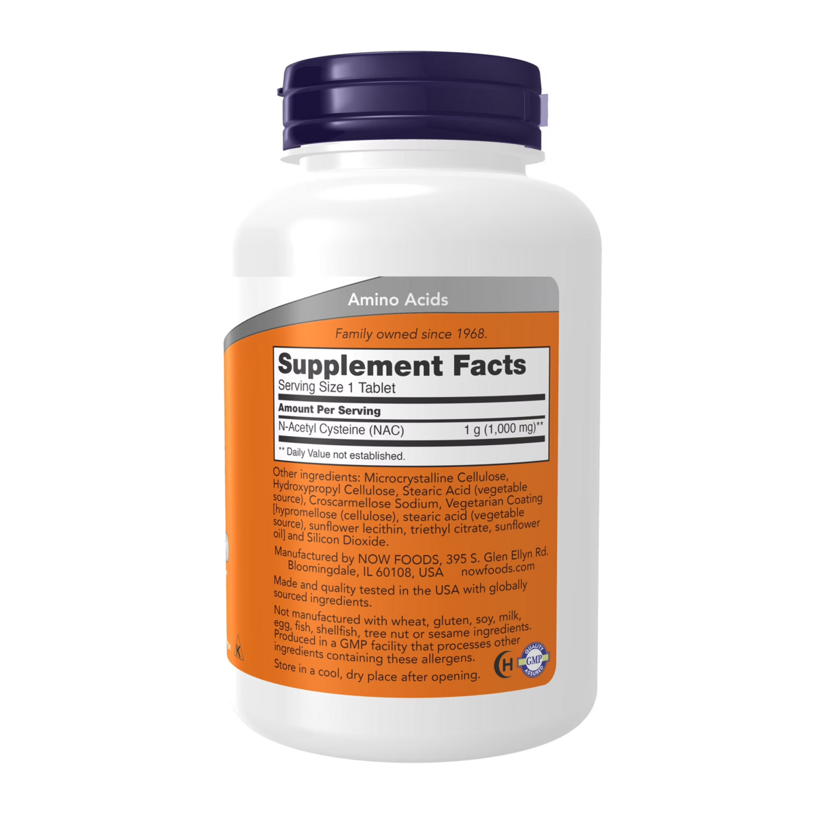 Viên Uống NAC NOW Supplements NAC (N-Acetyl Cysteine) 1000mg – Hộp 120 Viên