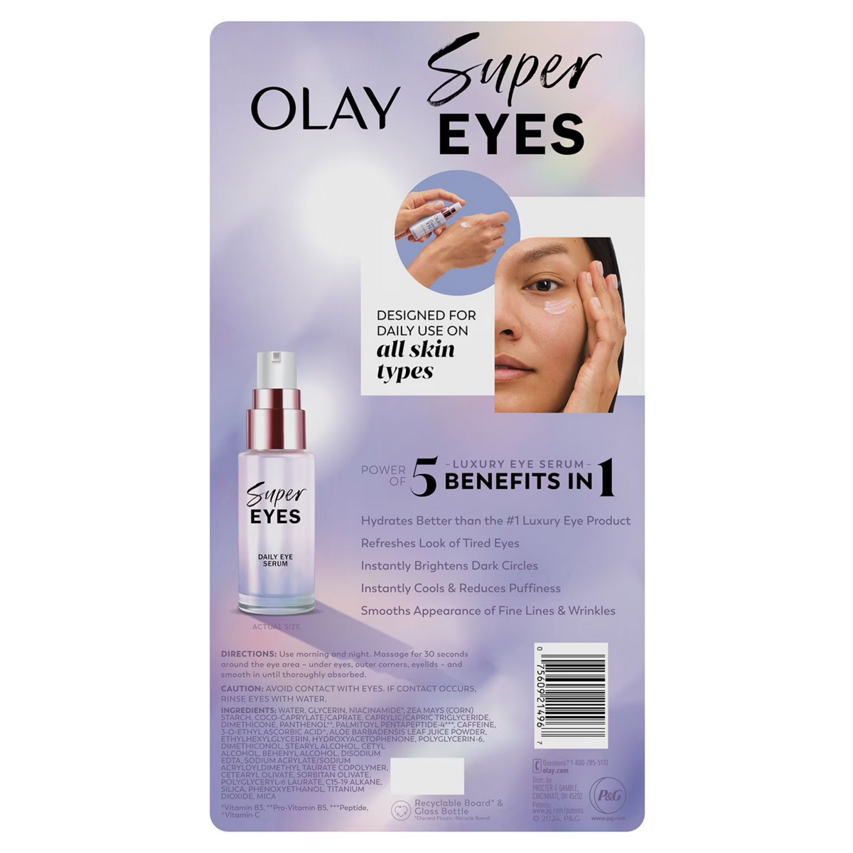 Kem Mắt Olay Super Eyes Daily Eye Serum – Set 2 Chai x 0.45 Oz