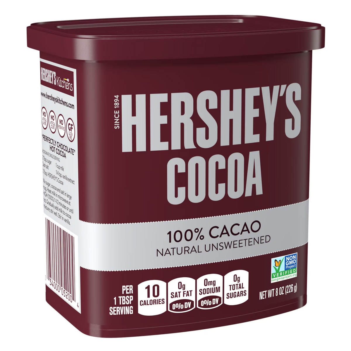 Bột Ca Cao Nguyên Chất Không Đường HERSHEY'S Natural Unsweetened Cocoa Powder 100% Cacao – Hộp 8 Oz