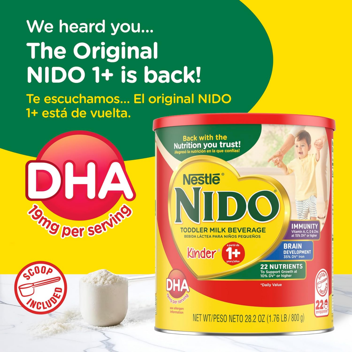 Sữa Công Thức Nestlé NIDO Kinder 1+ Toddler Milk Beverage – Lon 800g