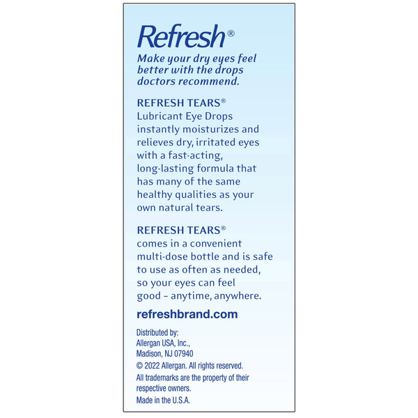 Thuốc Nhỏ Mắt Refresh Tears Lubricant Eye Drops - Hộp 4 Chai X 15ml