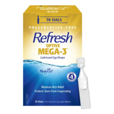 Thuốc Nhỏ Mắt Refresh Optive Mega-3 Lubricant Eye Drops Preservative-Free – Hộp 70 Ống x 0.01 Oz