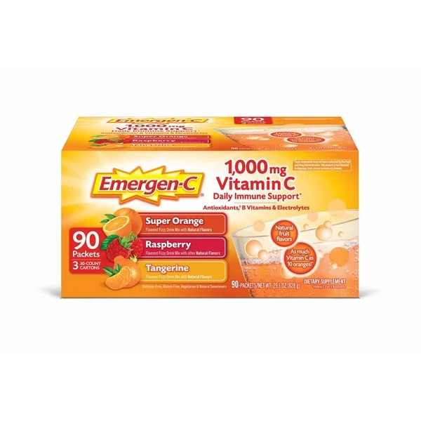 Bột Hòa tan Bổ sung Vitamin C & khoáng chất Emergen-C Variety Pack –  Hộp 90 gói