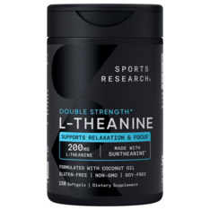 Viên Uống Hỗ Trợ Giảm Căng Thẳng Sports Research L-Theanine Suntheanine 200 mg – Hộp 150 Viên