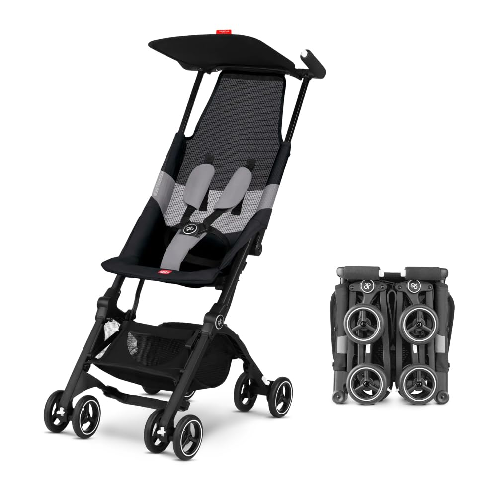 GB Pockit Air All Terrain Ultra Compact Lightweight Travel Stroller – Xe Đẩy Du Lịch Siêu Gọn Cho Bé (Màu Velvet Black)