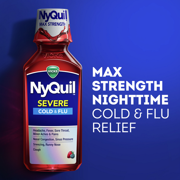 Dung Dịch Uống Giảm Triệu Chứng Cảm Lạnh & Cúm Ngày & Đêm Vicks DayQuil & NyQuil Severe - 3 Chai X 354ml