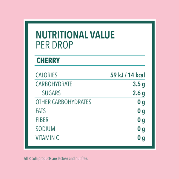 Viên Ngậm Hỗ Trợ Giảm Ho Và Làm Dịu Cổ Họng Vị Cherry Ricola Cherry Drops – Hộp 45 viên