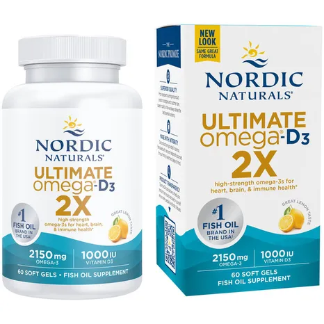 Viên Uống Omega Nordic Naturals Ultimate Omega 2X with D3 2150 mg – Hộp 60 Viên