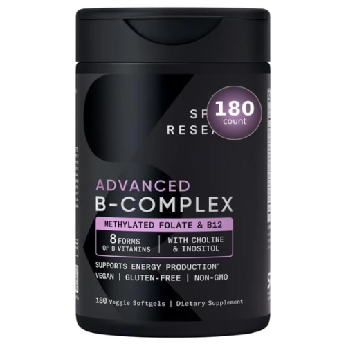 Viên Uống Vitamin B Tổng Hợp Sports Research Advanced B-Complex with Methylated Folate & B12 – Hộp 180 Viên