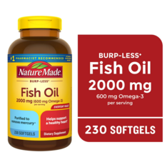 Viên Uống Dầu Cá Omega-3 Nature Made Burp Less Fish Oil 2000mg – Hộp 230 Viên