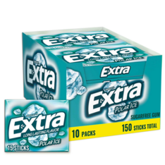 Kẹo Cao Su Không Đường Hương Bạc Hà Extra Polar Ice Sugar Free Chewing Gum 150 Viên – Hộp 15 Vỉ x 10 Viên