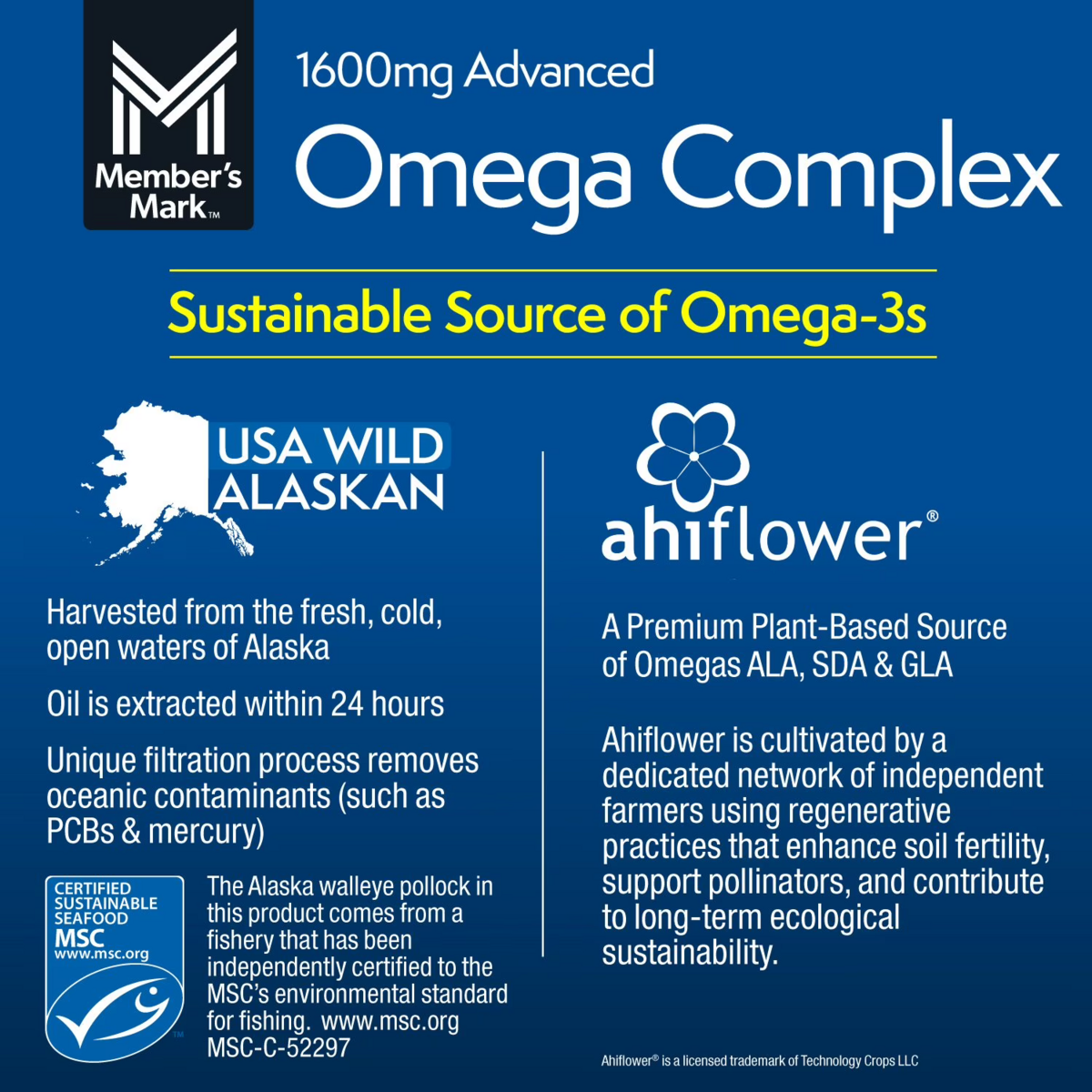 Viên Uống Dầu Cá Omega 3 Member’s Mark 1600 mg Advanced Omega Complex –  Hộp 300 Viên