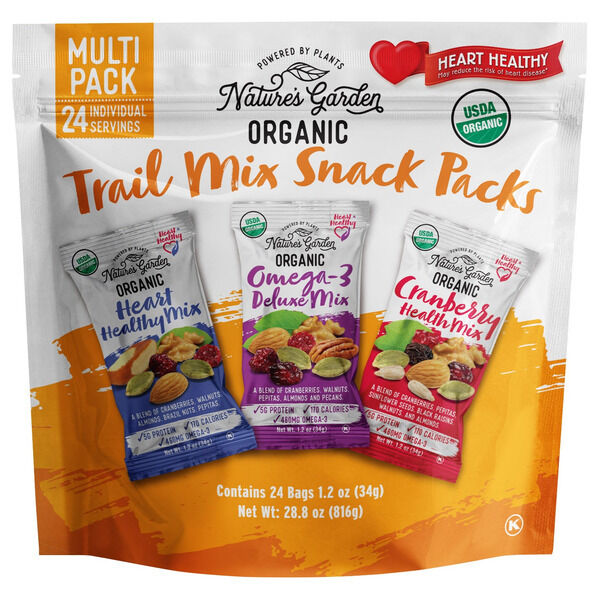 Gói Snack Đa Dạng Nature's Garden Organic Trail Mix Snack Packs – Hộp 24 Gói