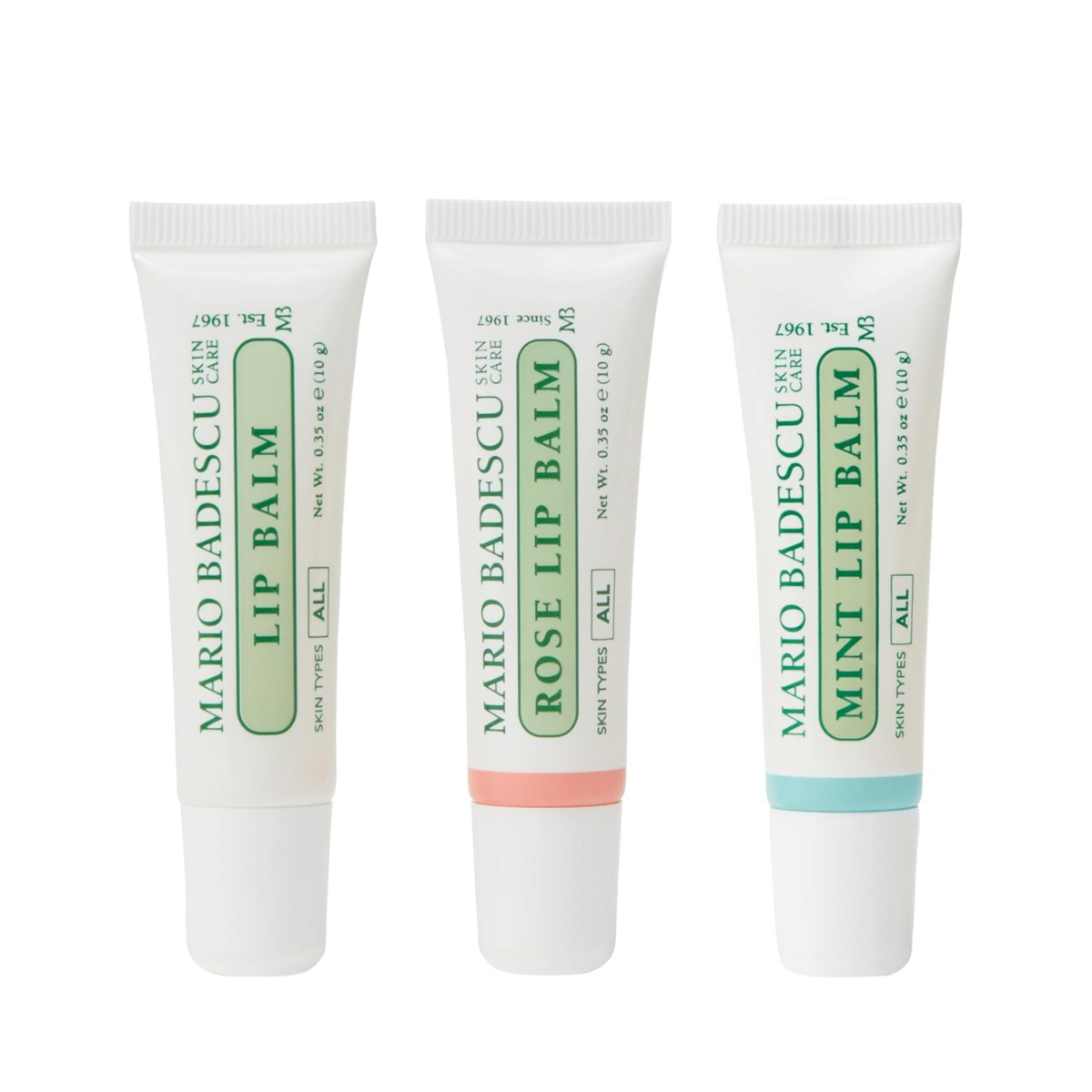 Son Dưỡng Môi 3 Hương Mario Badescu Moisturizing Lip Balm Original, Rose & Mint – Set 3 Tuýp x 10g