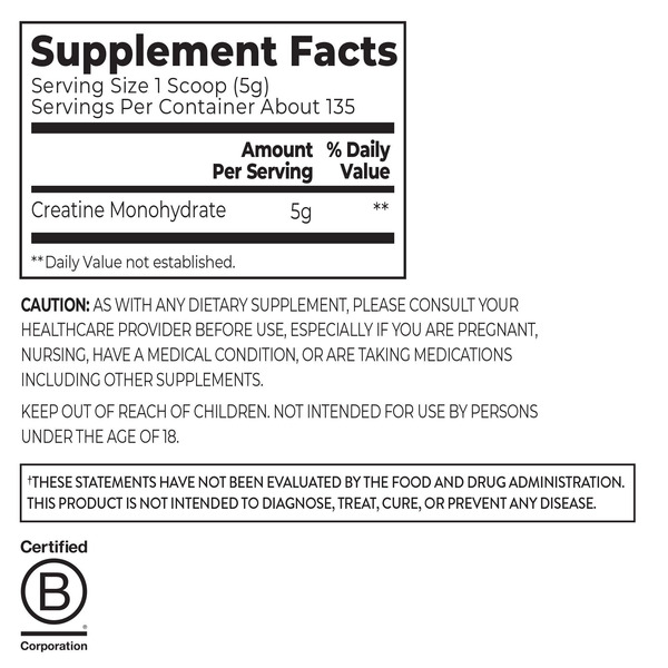 Bột Creatine Orgain Micronized Creatine Monohydrate Unflavored – Hộp 23.8 Oz