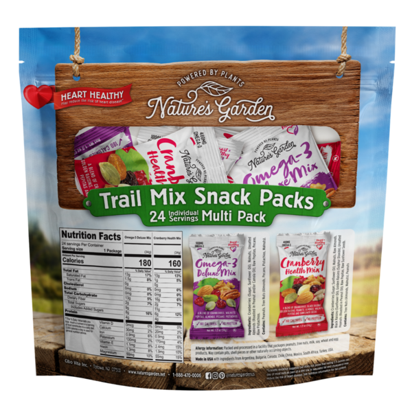Gói Hạt Trái Cây Nature’s Garden Trail Mix Snack Packs - Hộp 24 Gói