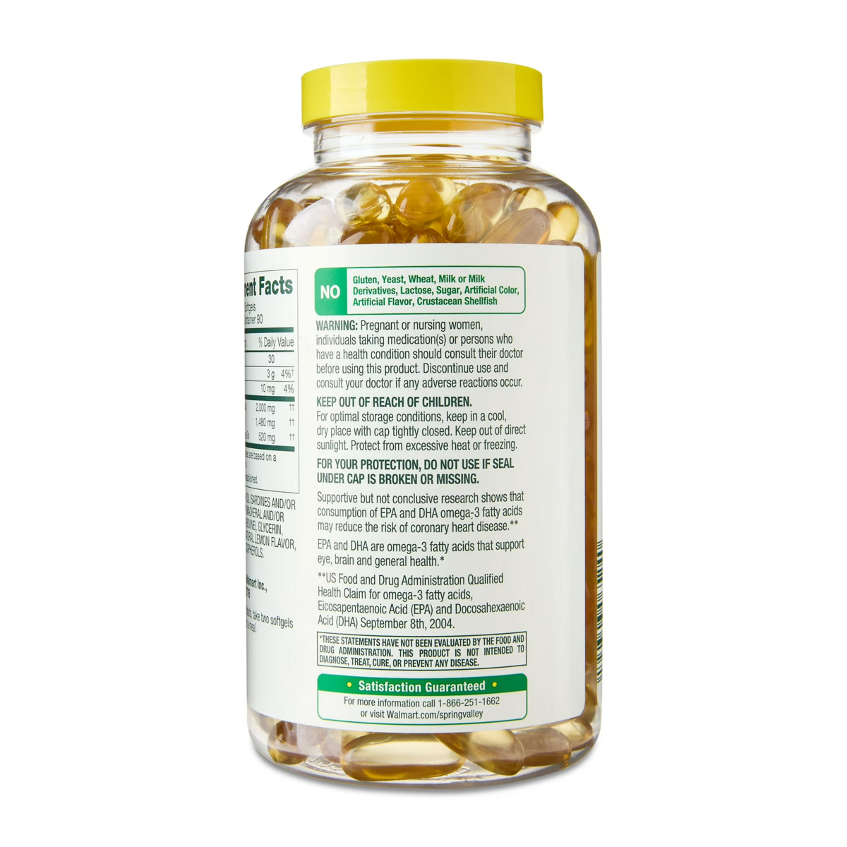 Viên Uống Dầu Cá Omega-3 Spring Valley, 2000 mg – Hộp 180 Viên