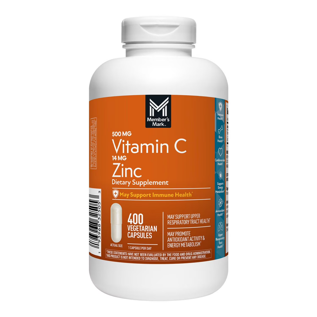 Viên Uống Member's Mark Vitamin C 500mg + Zinc – Hộp 400 Viên