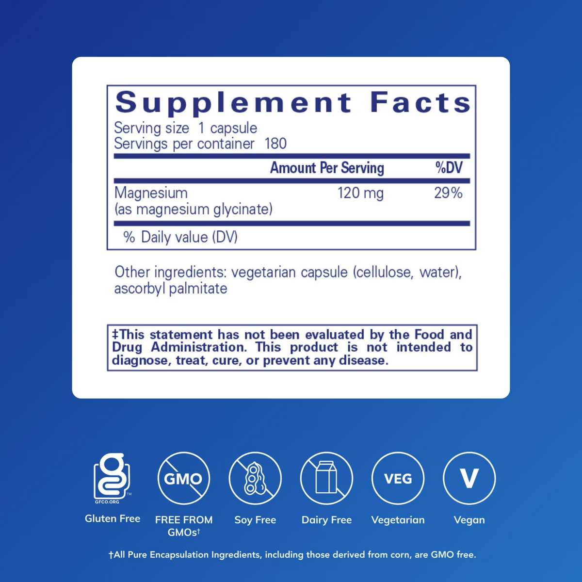 Viên Uống Magie Pure Encapsulations Magnesium Glycinate – Hộp 180 Viên
