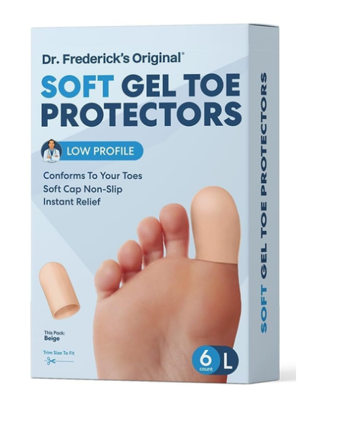 Bọc Ngón Chân Gel Mềm Dr. Frederick’s Original Soft Gel Toe Caps – Hộp 6 cái (Size Lớn)