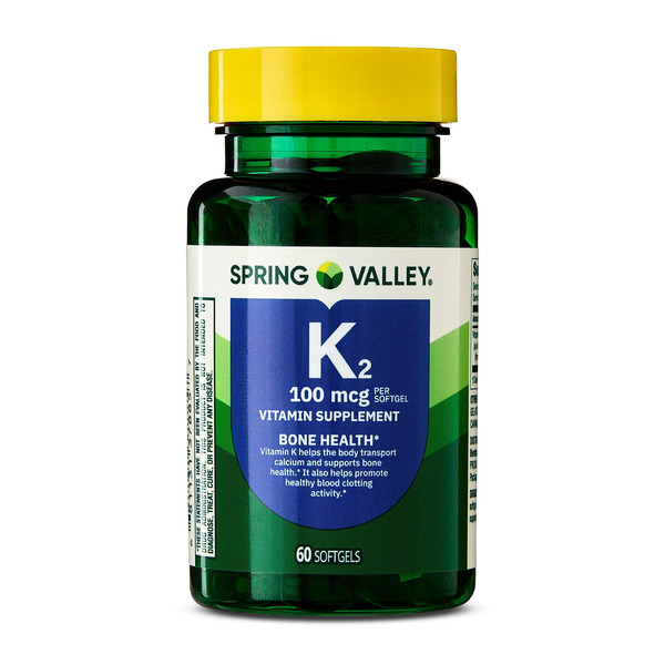 Viên Uống Spring Valley Vitamin K2 100 mcg Bone Health Supplement Softgels – Hộp 60 Viên