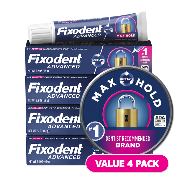 Keo Dán Răng Giả Fixodent Advanced Max Hold - 4 Tuýp X 62g