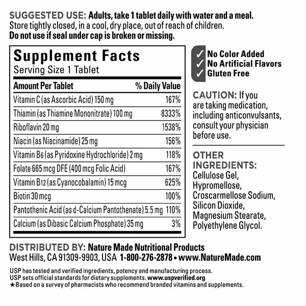 Viên Uống Nature Made Super B-Complex – Hộp 460 Viên