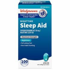 Viên Uống Hỗ Trợ Giấc Ngủ Walgreens Sleep Aid Softgels Diphenhydramine HCl 50mg – Hộp 100 viên