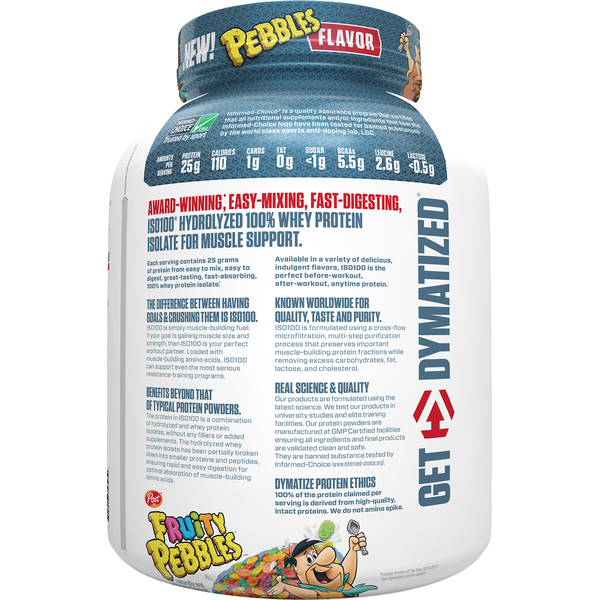 Bột Protein Dymatize ISO100 Hương Fruity Pebbles - Hộp 5LB